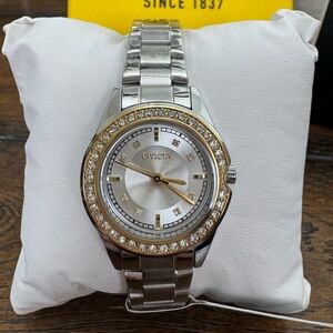 Invicta Two-Tone Silver and Gold Watch with Sparkling Bezel. New with tags